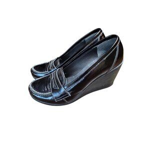 Bravo browns made in Italy leather women wedges shoes size 7.5